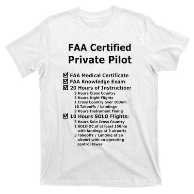 Private Pilot Requirements & Completion Checks T-Shirt