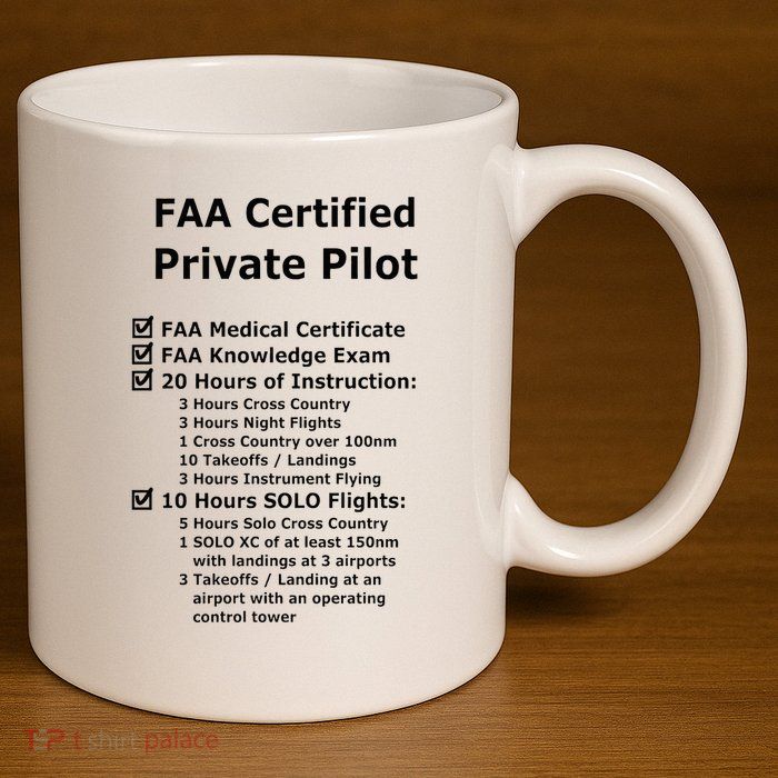 Private Pilot Requirements & Completion Checks 11oz C Handle Ceramic Mug