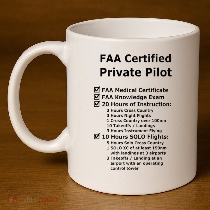Private Pilot Requirements & Completion Checks 11oz C Handle Ceramic Mug