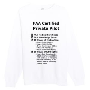 Private Pilot Requirements & Completion Checks Premium Crewneck Sweatshirt