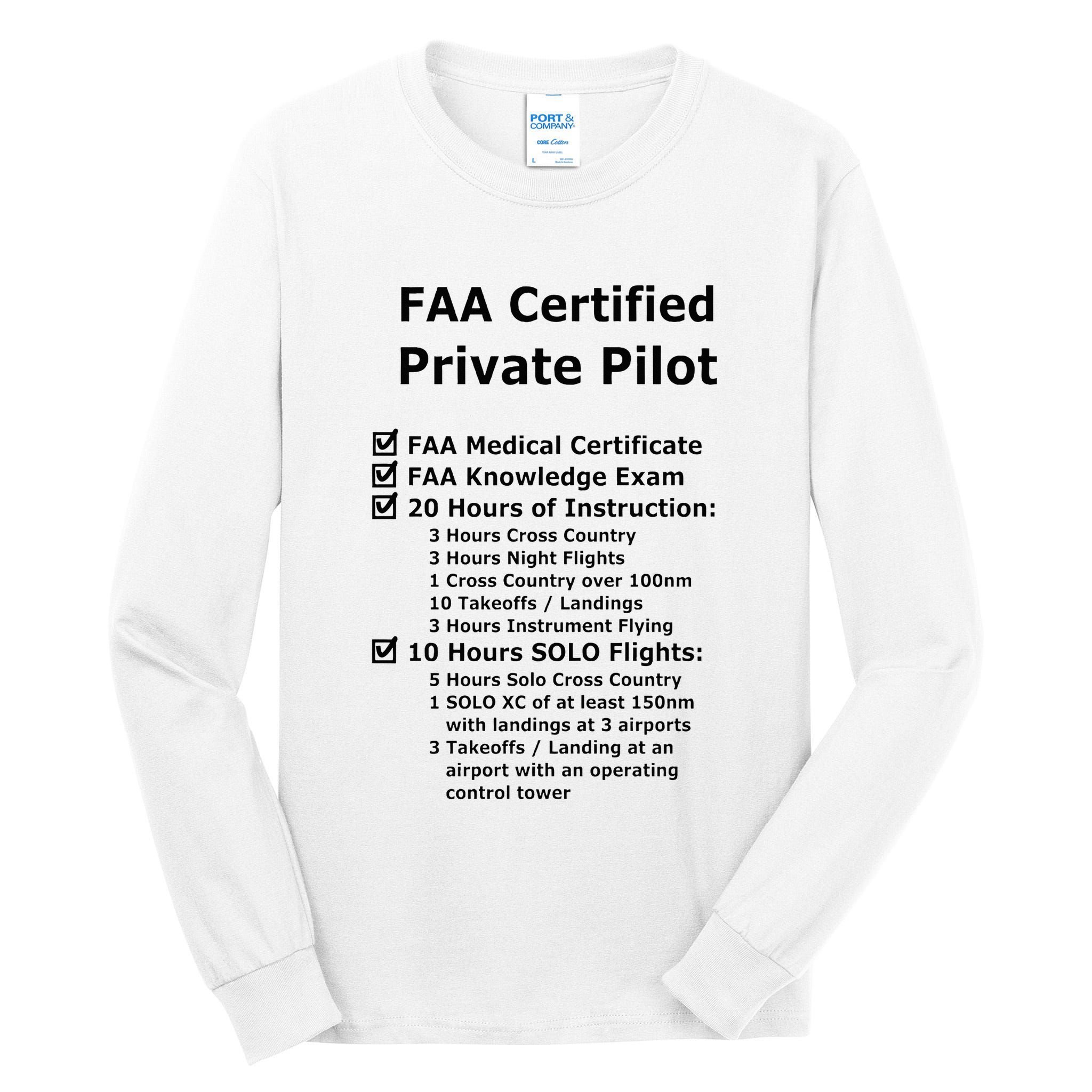 Private Pilot Requirements & Completion Checks Tall Long Sleeve T-Shirt