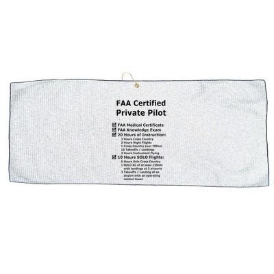 Private Pilot Requirements & Completion Checks Large Microfiber Waffle Golf Towel