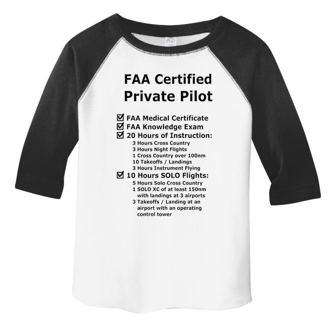 Private Pilot Requirements & Completion Checks Toddler Fine Jersey T-Shirt