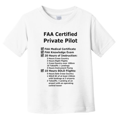 Private Pilot Requirements & Completion Checks Toddler T-Shirt