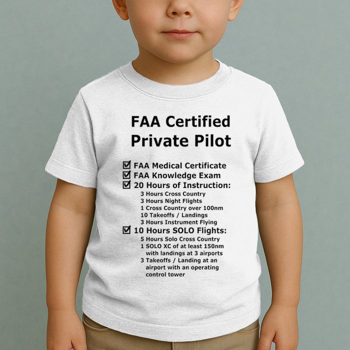 Private Pilot Requirements & Completion Checks Toddler T-Shirt