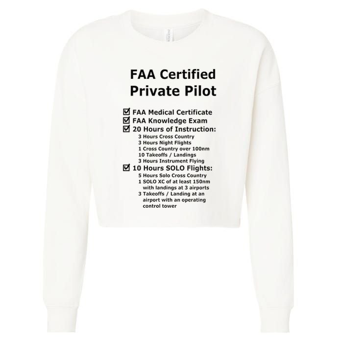 Private Pilot Requirements & Completion Checks Cropped Pullover Crew