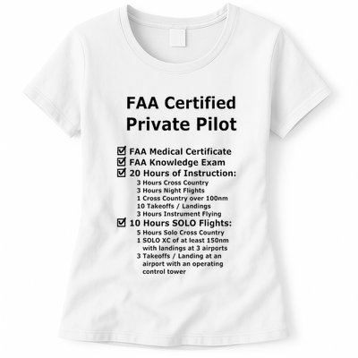 Private Pilot Requirements & Completion Checks Womens T-Shirt