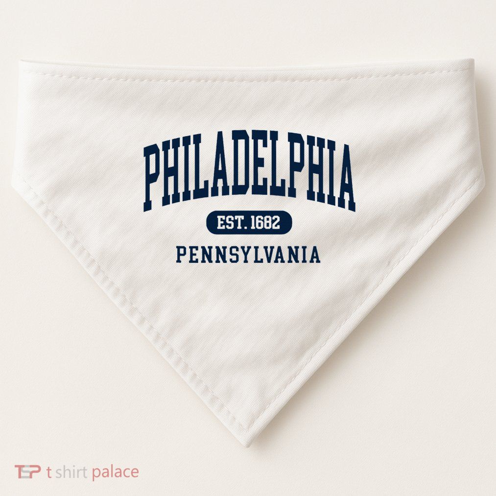 Philadelphia Pennsylvania Retro Throwback Souvenir USA-Made Doggie Bandana