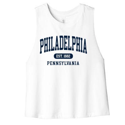 Philadelphia Pennsylvania Retro Throwback Souvenir Women's Racerback Cropped Tank