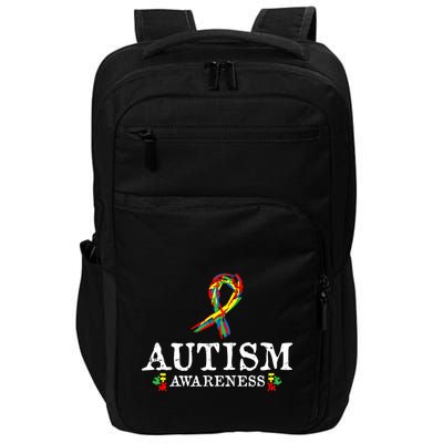 Puzzle Piece Ribbon Autism Awareness Gifts For Adults Impact Tech Backpack