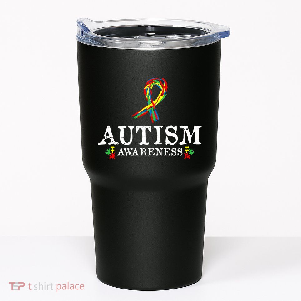 Puzzle Piece Ribbon Autism Awareness Gifts For Adults Tumbler