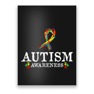 Puzzle Piece Ribbon Autism Awareness Gifts For Adults Poster