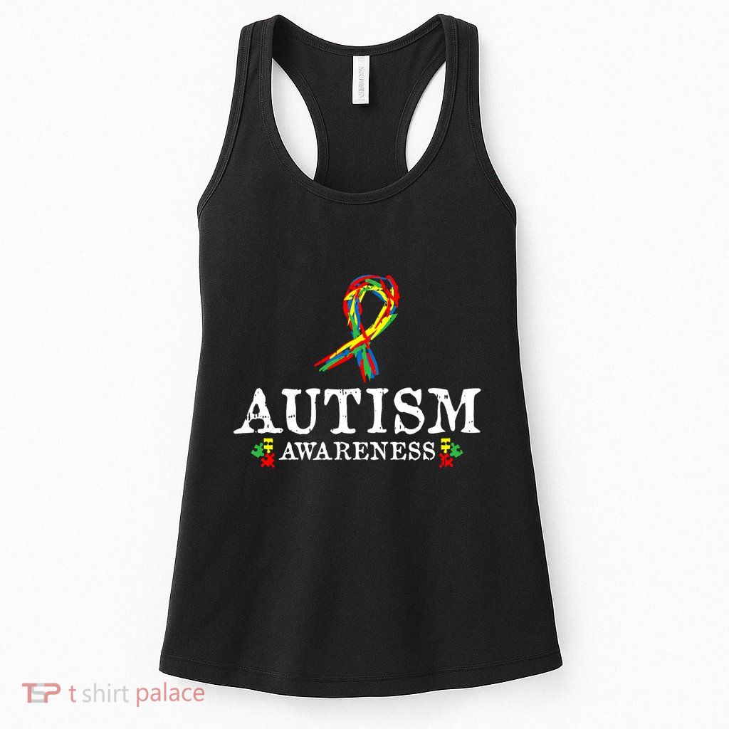 Puzzle Piece Ribbon Autism Awareness Gifts For Adults Womens Tank Top