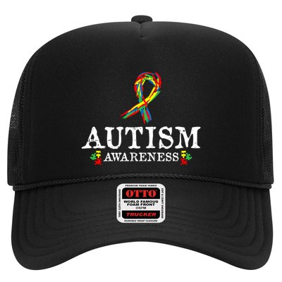 Puzzle Piece Ribbon Autism Awareness Gifts For Adults Trucker Hat