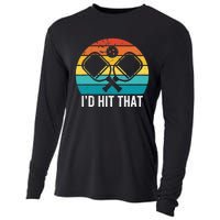 Pickleball Player retro I'd Hit That Retro Gift Cooling Performance Long Sleeve Crew