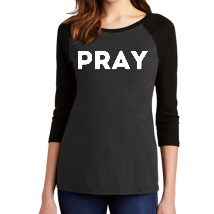 Pray Women's Tri-Blend 3/4-Sleeve Raglan Shirt