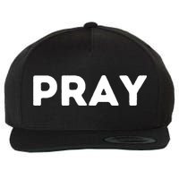 Pray Wool Snapback Cap