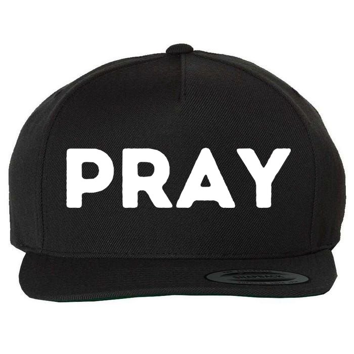 Pray Wool Snapback Cap