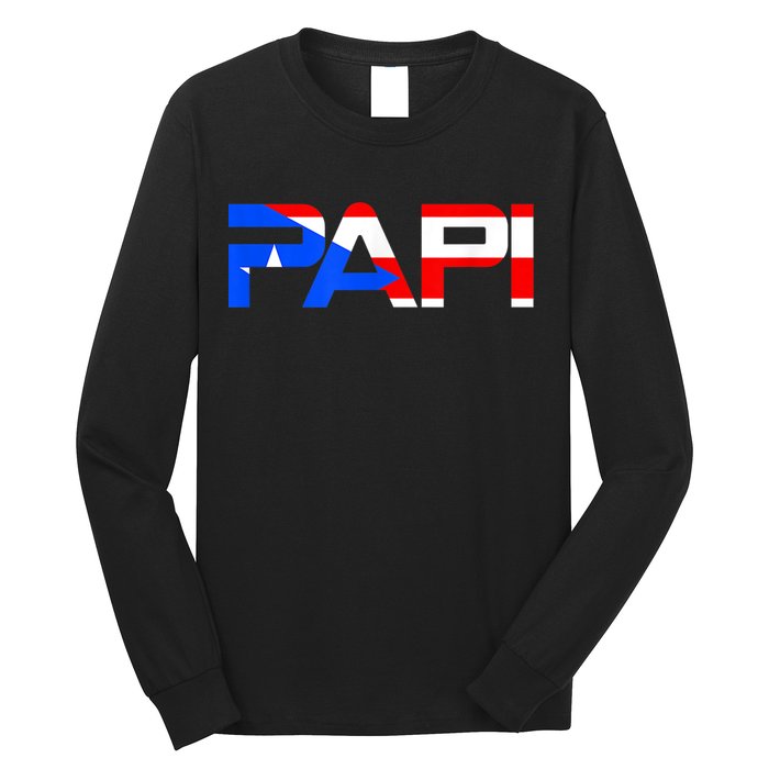 Papi Puerto Rico Flag Long Sleeve Shirt