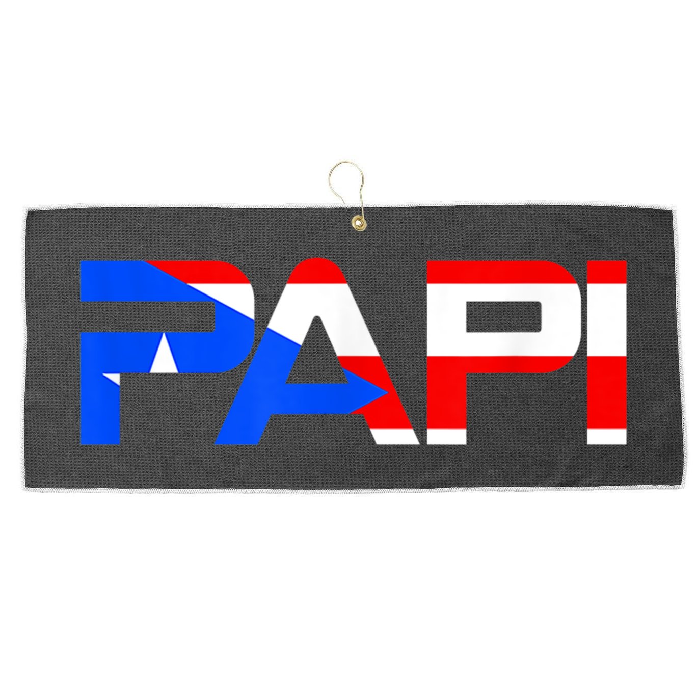 Papi Puerto Rico Flag Large Microfiber Waffle Golf Towel