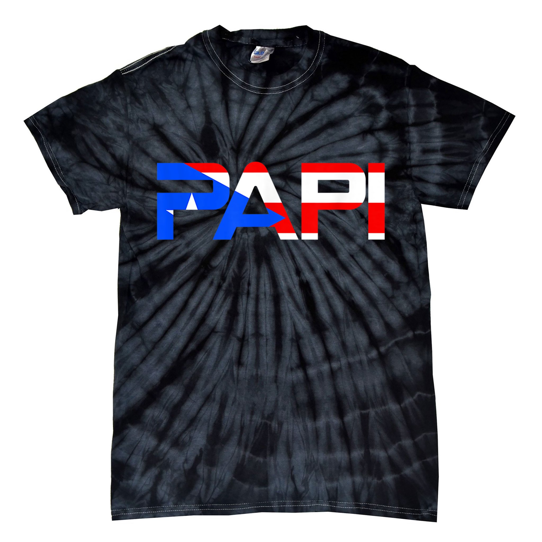 Papi Puerto Rico Flag Tie-Dye T-Shirt