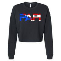 Papi Puerto Rico Flag Cropped Pullover Crew