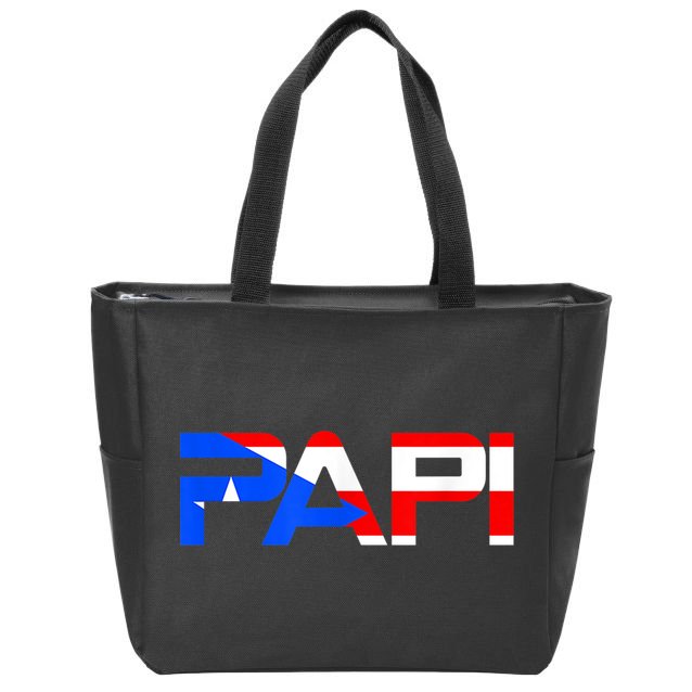 Papi Puerto Rico Flag Zip Tote Bag