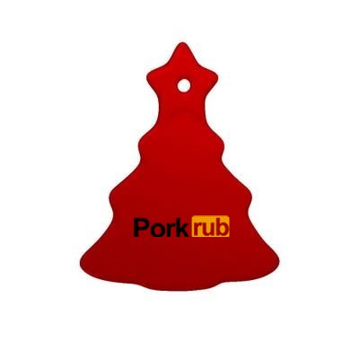 Porkrub, Pork Rub Funny BBQ Smoker & Barbecue Grilling Ceramic Tree Ornament