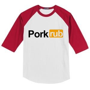 Porkrub, Pork Rub Funny BBQ Smoker & Barbecue Grilling Kids Colorblock Raglan Jersey