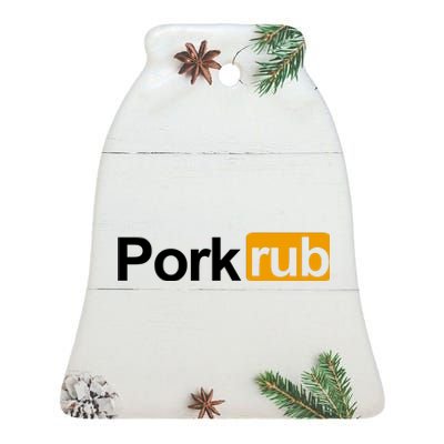 Porkrub, Pork Rub Funny BBQ Smoker & Barbecue Grilling Ceramic Bell Ornament