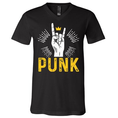 Punk Punk Rock Music Rocker Punker V-Neck T-Shirt