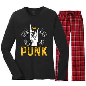 Punk Punk Rock Music Rocker Punker Women's Long Sleeve Flannel Pajama Set 