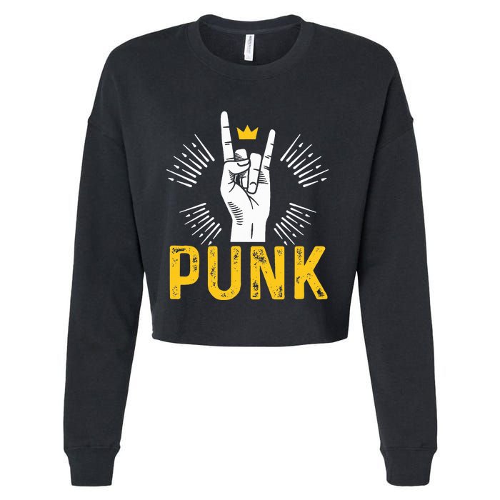 Punk Punk Rock Music Rocker Punker Cropped Pullover Crew