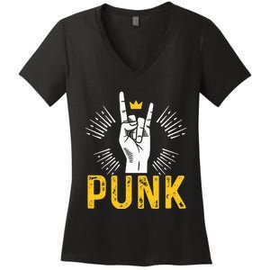 Punk Punk Rock Music Rocker Punker Women's V-Neck T-Shirt