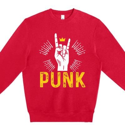 Punk Punk Rock Music Rocker Punker Premium Crewneck Sweatshirt