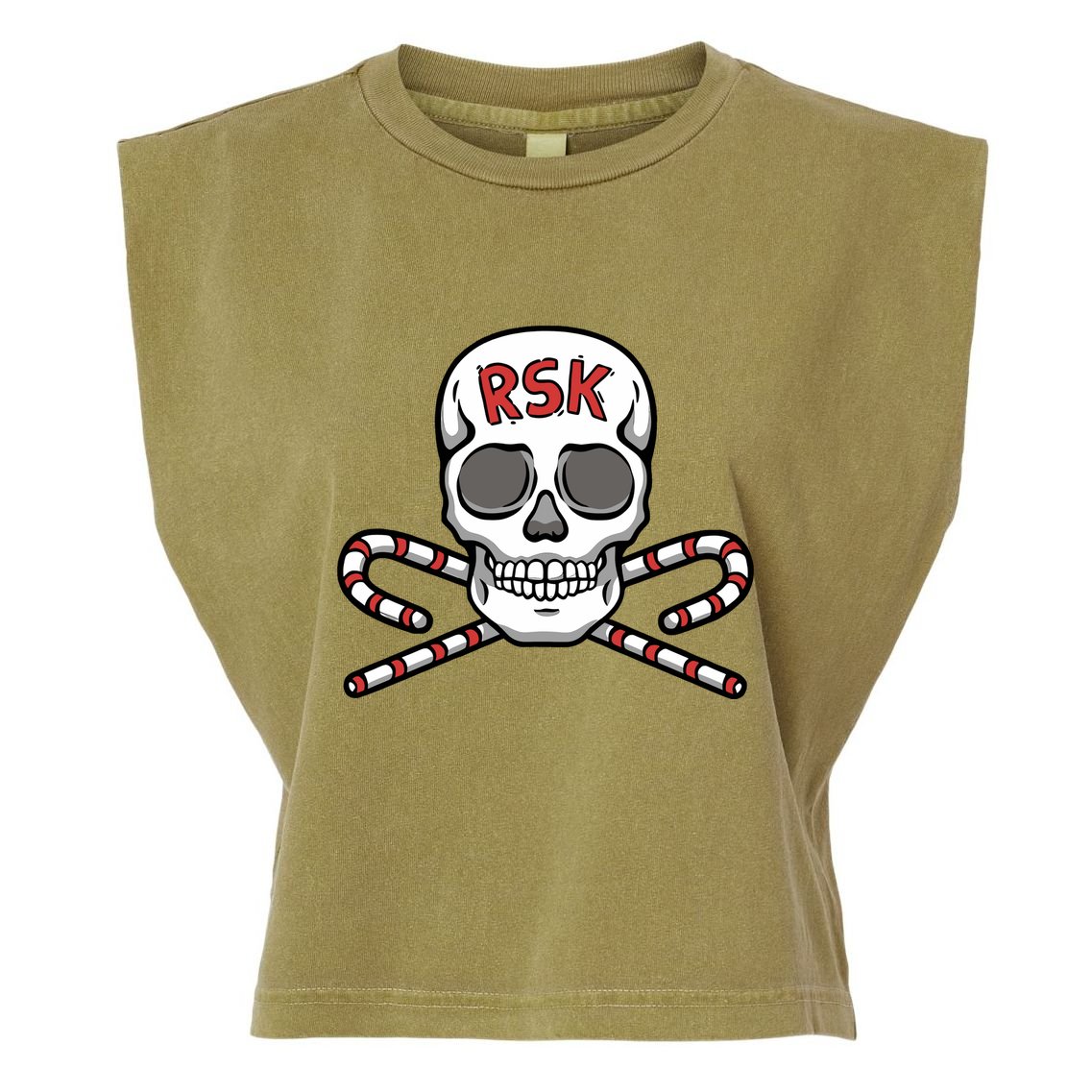 Pka Podcast Real Sweet Skull Garment-Dyed Women's Muscle Tee