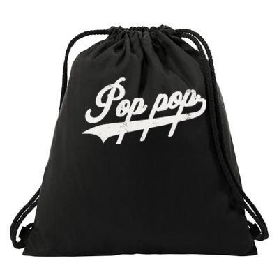 Pop pop Retro Style Father’s day gift for Papa Grandpa Drawstring Bag