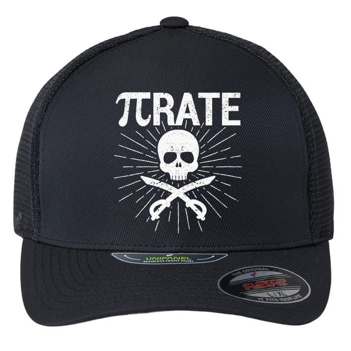 Pirate Pi Rate Pi Day Math Pirates Mathematician Nerd Geek Flexfit Unipanel Trucker Cap
