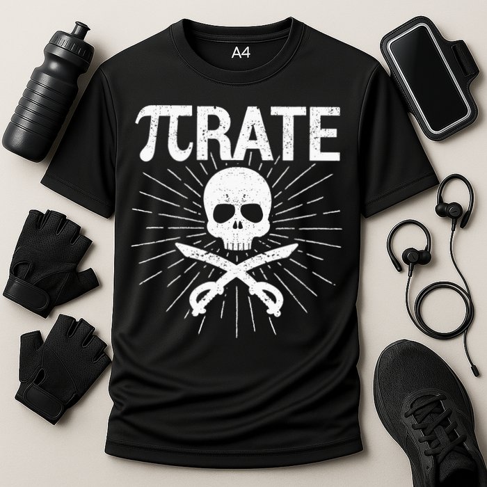 Pirate Pi Rate Pi Day Math Pirates Mathematician Nerd Geek Performance Shirt