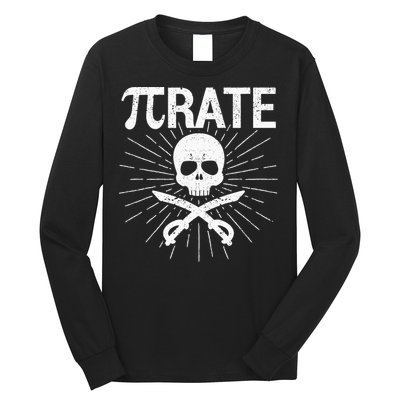 Pirate Pi Rate Pi Day Math Pirates Mathematician Nerd Geek Long Sleeve Shirt
