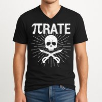 Pirate Pi Rate Pi Day Math Pirates Mathematician Nerd Geek V-Neck T-Shirt