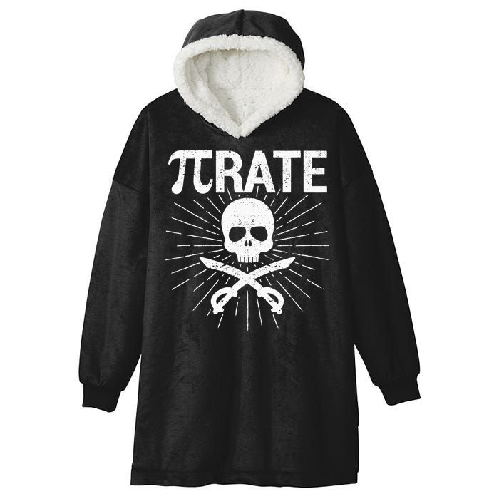 Pirate Pi Rate Pi Day Math Pirates Mathematician Nerd Geek Hooded Wearable Blanket