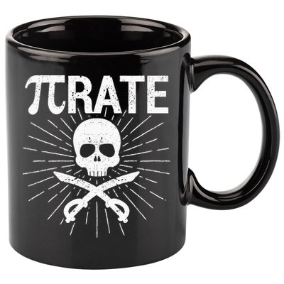 Pirate Pi Rate Pi Day Math Pirates Mathematician Nerd Geek 11oz C Handle Ceramic Mug