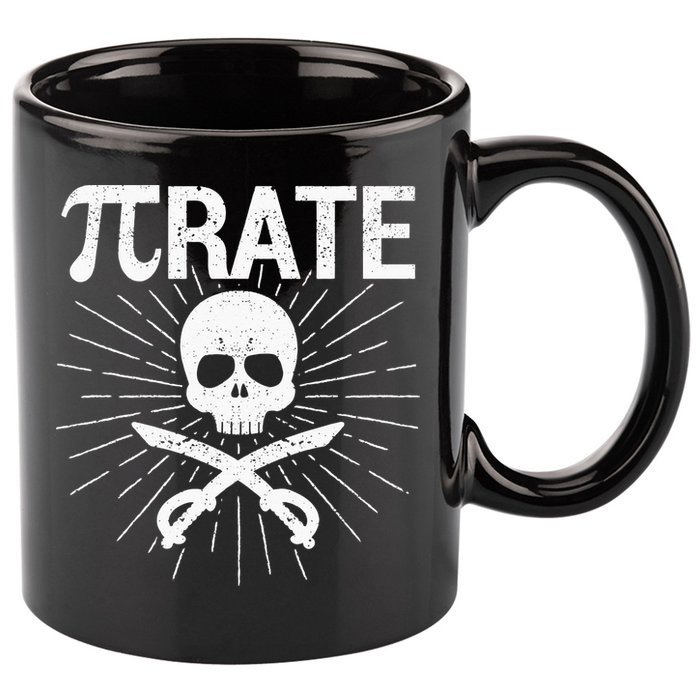 Pirate Pi Rate Pi Day Math Pirates Mathematician Nerd Geek 11oz C Handle Ceramic Mug