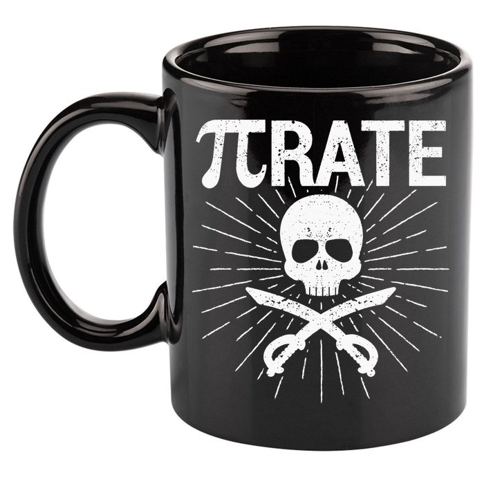 Pirate Pi Rate Pi Day Math Pirates Mathematician Nerd Geek 11oz C Handle Ceramic Mug