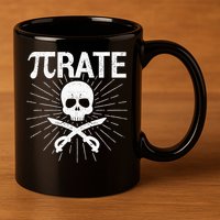 Pirate Pi Rate Pi Day Math Pirates Mathematician Nerd Geek 11oz C Handle Ceramic Mug