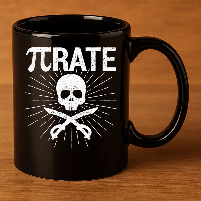 Pirate Pi Rate Pi Day Math Pirates Mathematician Nerd Geek 11oz C Handle Ceramic Mug