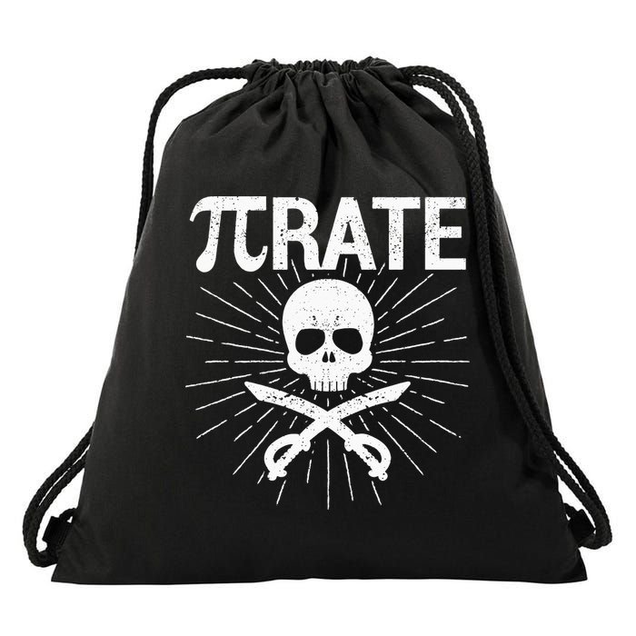 Pirate Pi Rate Pi Day Math Pirates Mathematician Nerd Geek Drawstring Bag