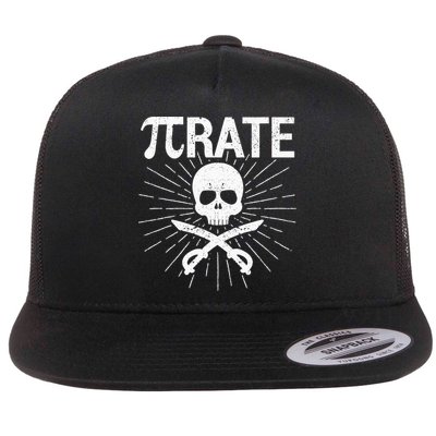 Pirate Pi Rate Pi Day Math Pirates Mathematician Nerd Geek Flatbill Hat