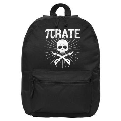 Pirate Pi Rate Pi Day Math Pirates Mathematician Nerd Geek 16 in Basic Backpack